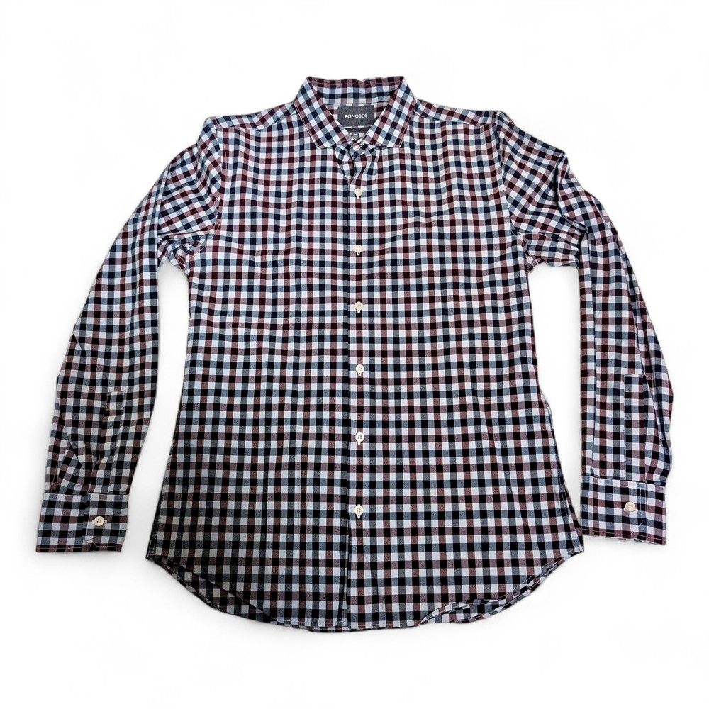 Bonobos Men's Blue Gingham Button-Down Shirt -‎ M